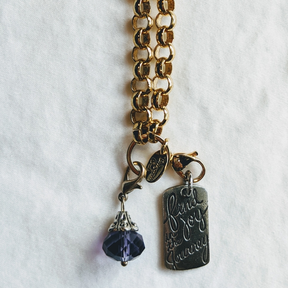 gold chain "find joy" necklace